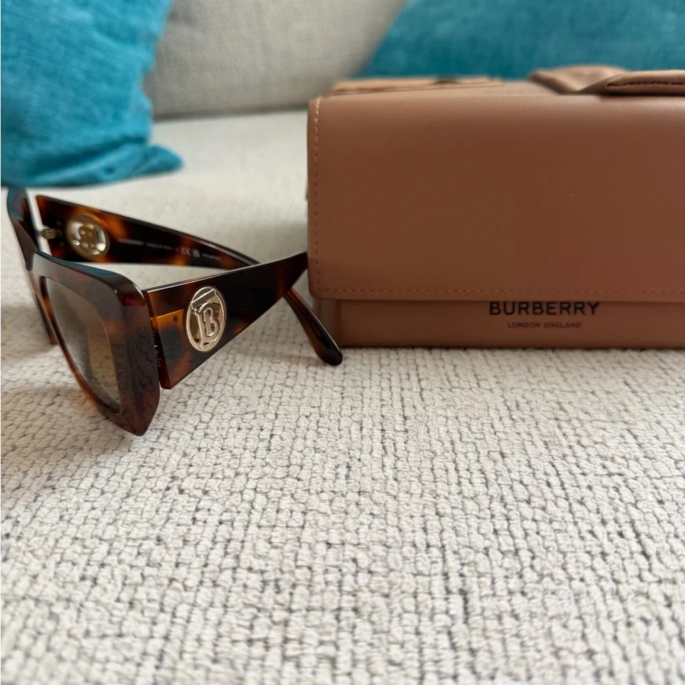 Burberry Brown Tortoise Square Sunglasses